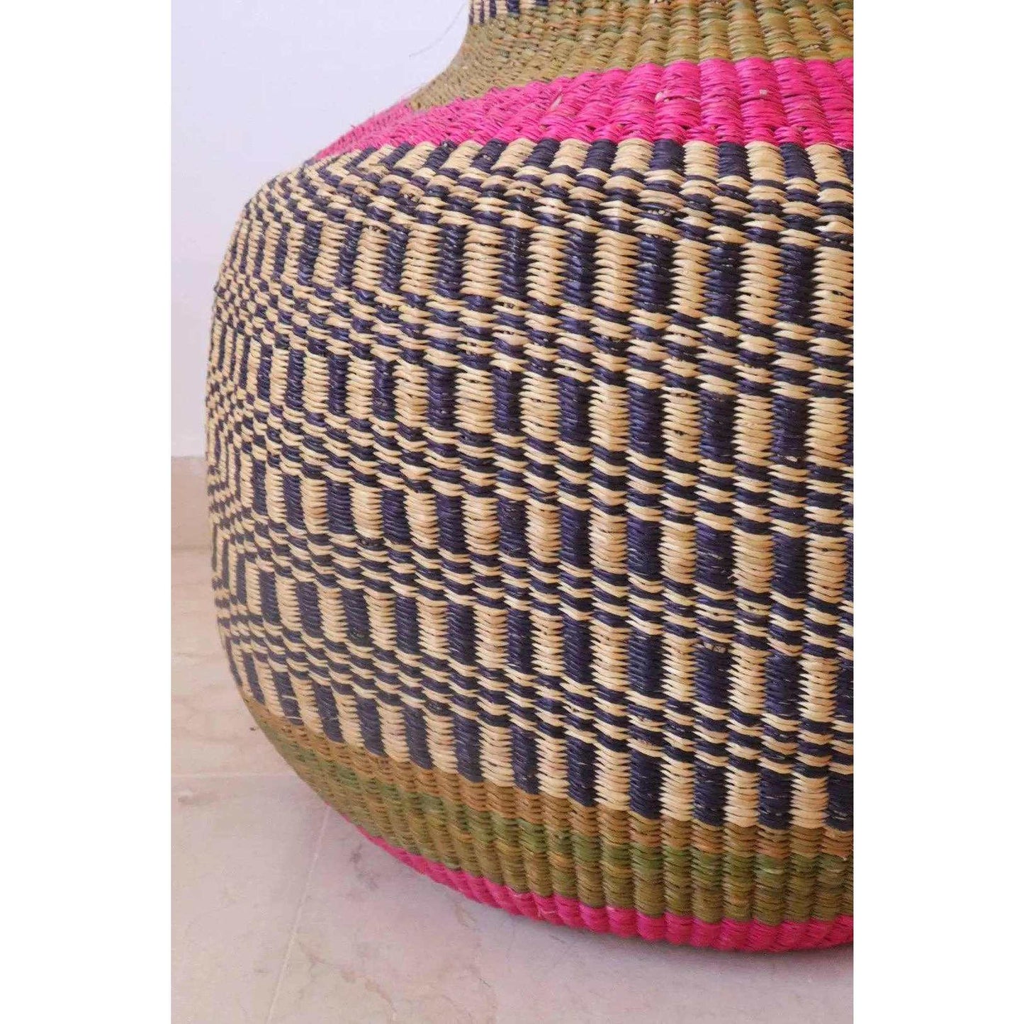 
                  
                    Pink Round African Decorative Basket Burkina Faso - Curated Home Decor
                  
                