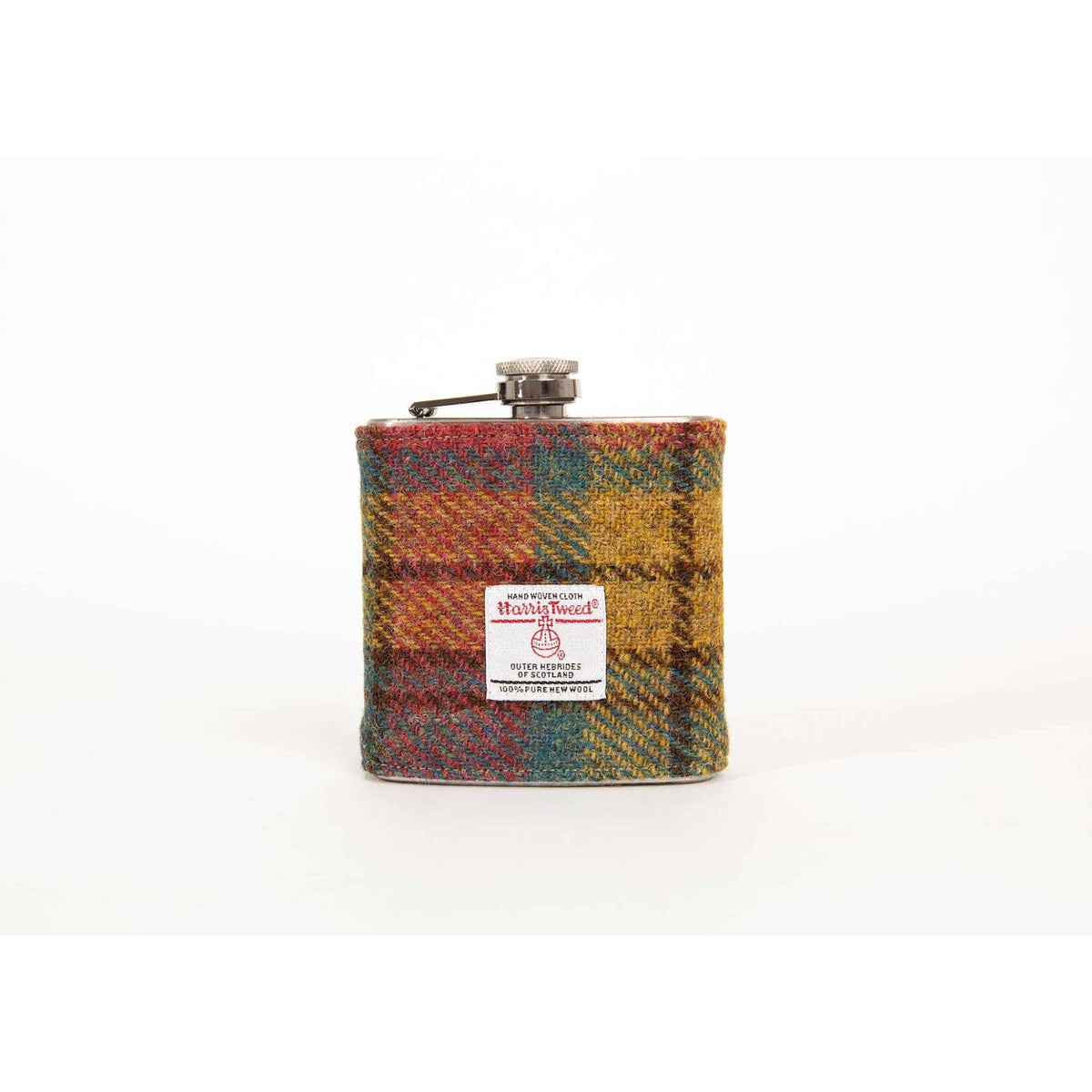 6oz Harris Tweed Hip Flask - Autumn Colours - Curated Home Decor