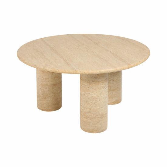 32 In. Ivory Concrete Round Minimalist Coffee Table Design
