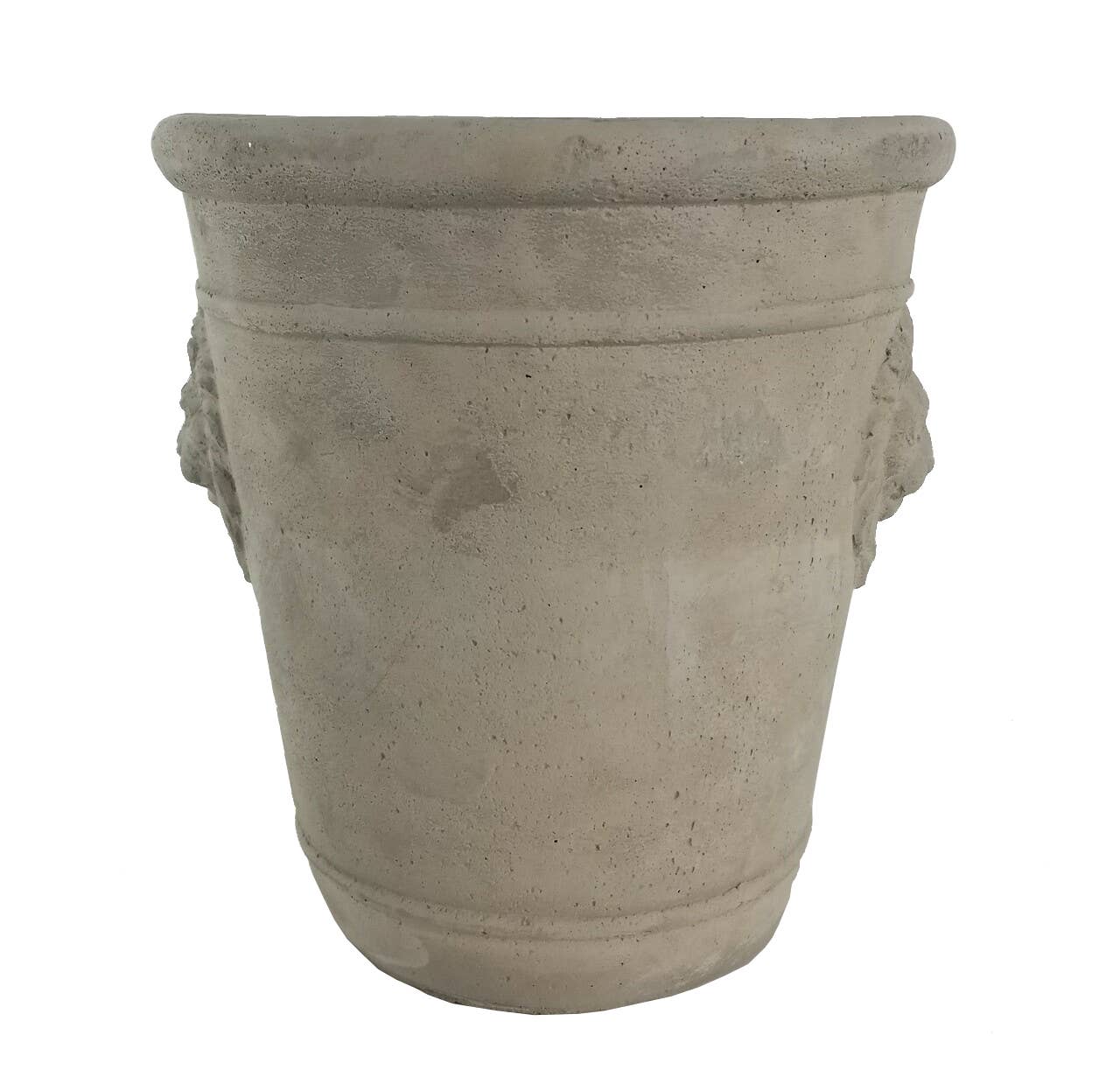 Tall Cement Lion Head Pot - Curated Home Decor