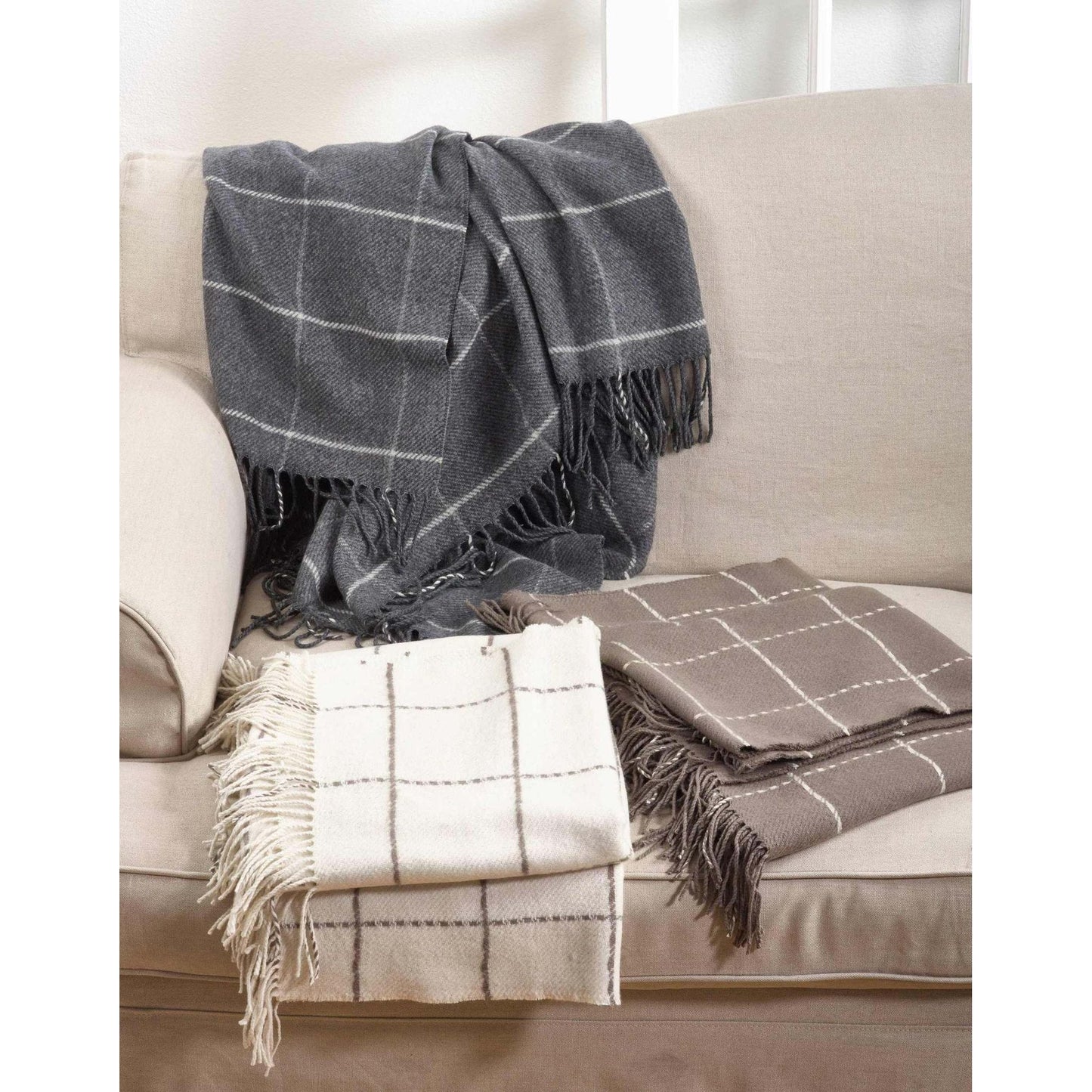 
                  
                    Windowpane Tassel Throw Blanket - Curated Home Decor
                  
                