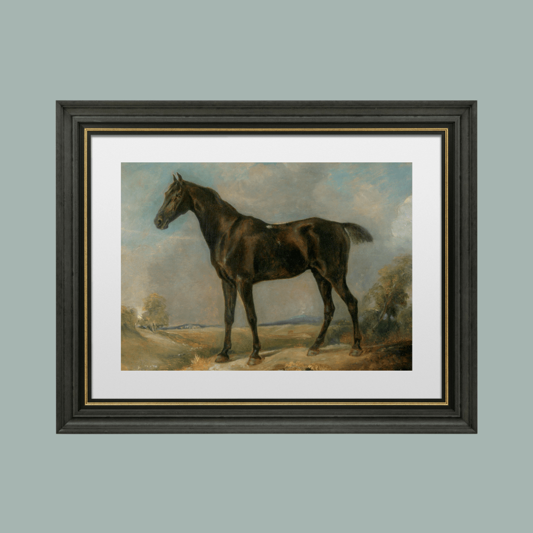 
                  
                    Black Riding Horse Antique Art Print - Curated Home Decor
                  
                