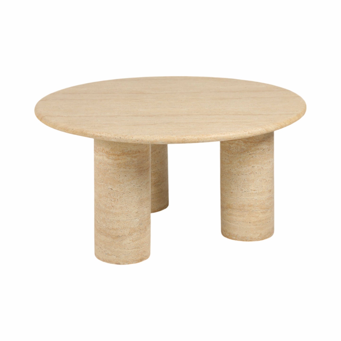 32 In. Ivory Concrete Round Minimalist Coffee Table Design