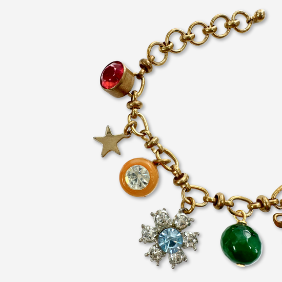 Repurposed Vintage Multicolor Charm Bracelet