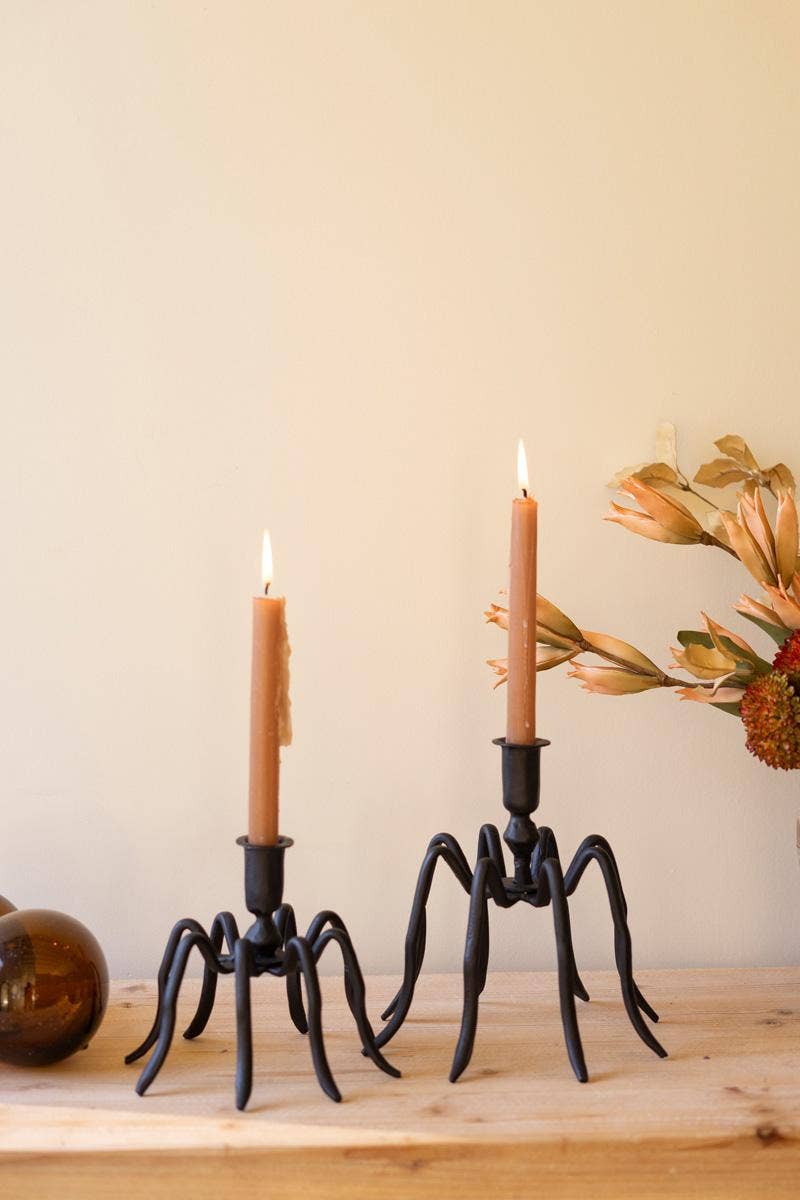 
                  
                    Iron Spider Taper Candle Holders, Set of 2 - Curated Home Decor
                  
                
