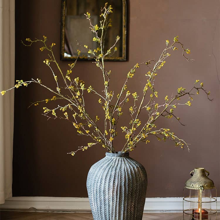 Long Weigela Flower Stem 63" Tall: Yellow / Five Stems - Curated Home Decor