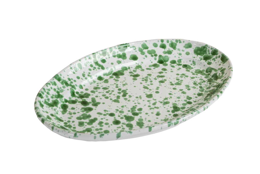 Green/White Speckled Oval Platter
