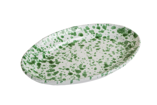 Green/White Speckled Oval Platter