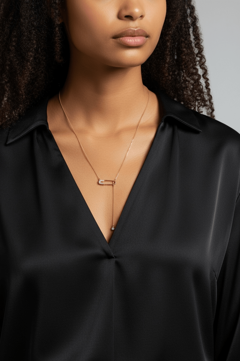
                  
                    18k Gold Filled Safety Pin Necklace - Curated Home Decor
                  
                