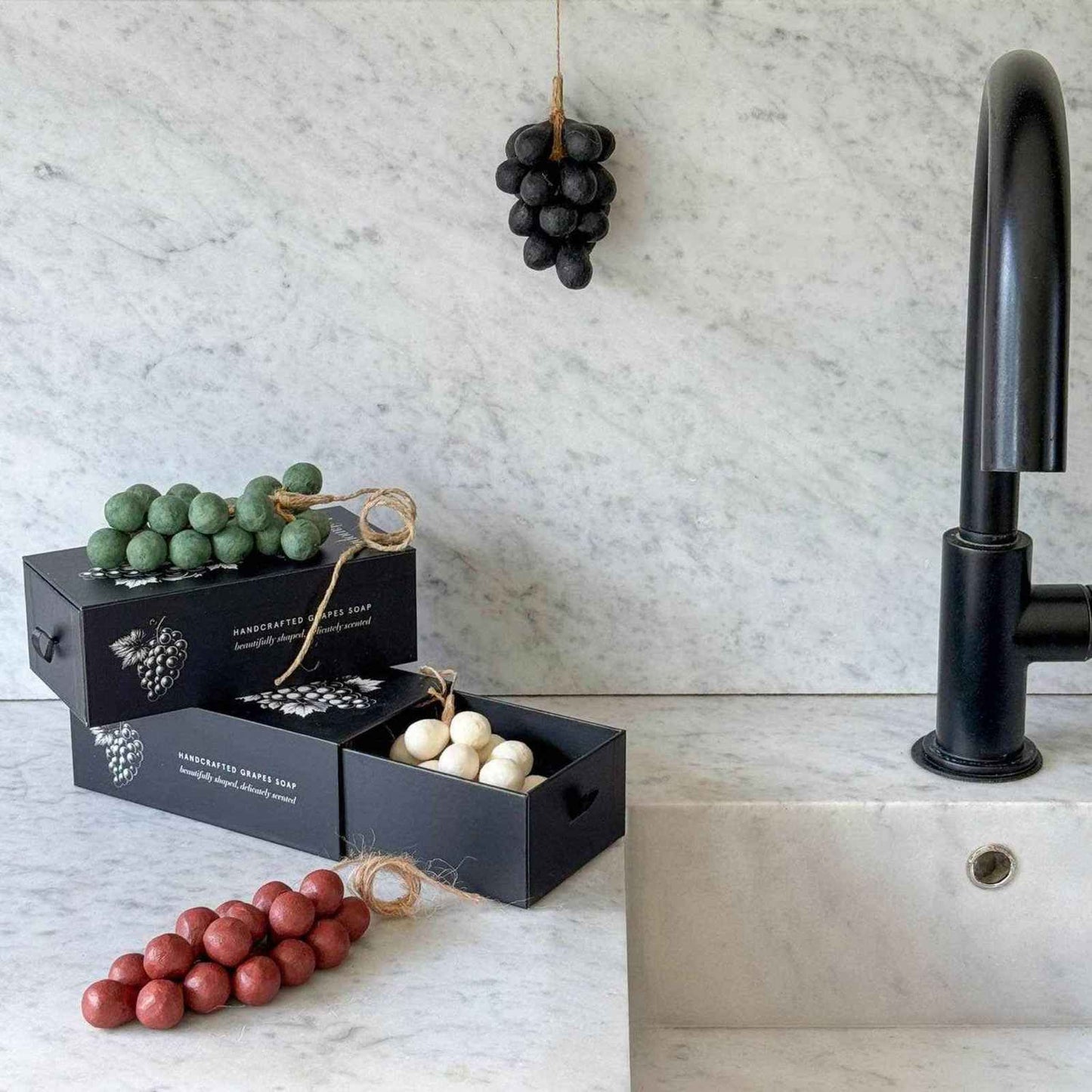 
                  
                    Handcrafted Grapes Soap - 100% Olive Oil - Cream - Curated Home Decor
                  
                