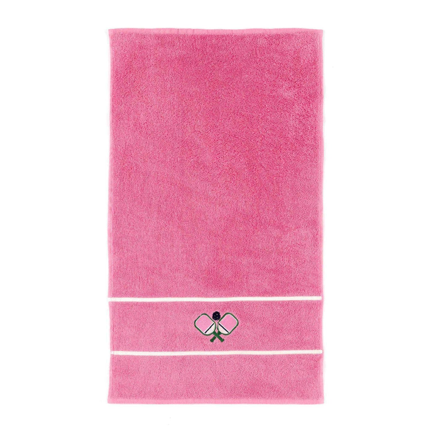 Pink Pickleball Hand Towel with soft cotton fabric and pink bow packaging for gifting