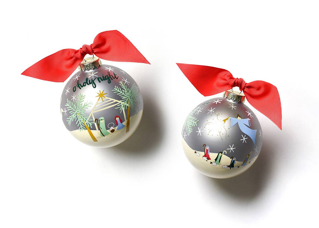 O Holy Night in Color Glass Ornament