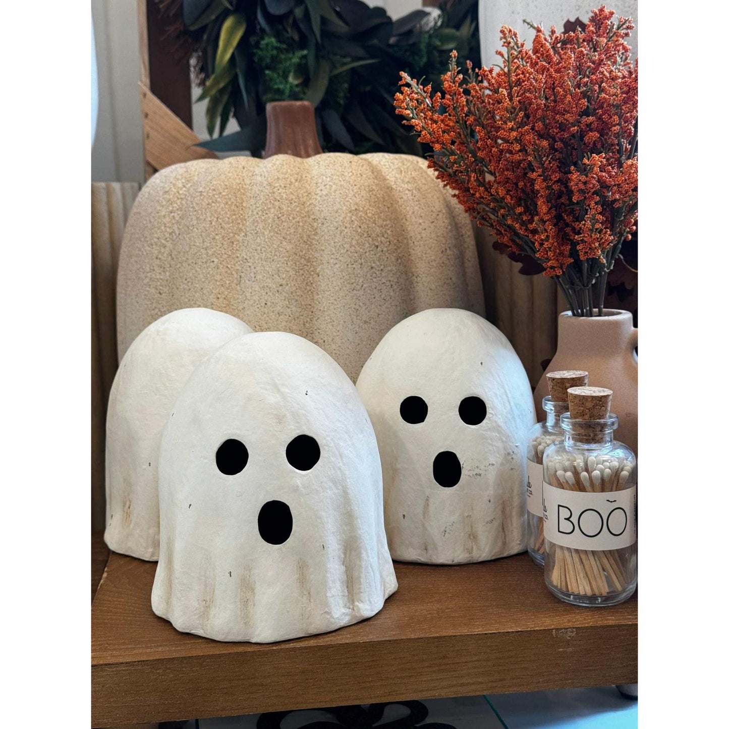
                  
                    Surprised Ghost Luminary Medium Paper Mache - Curated Home Decor
                  
                