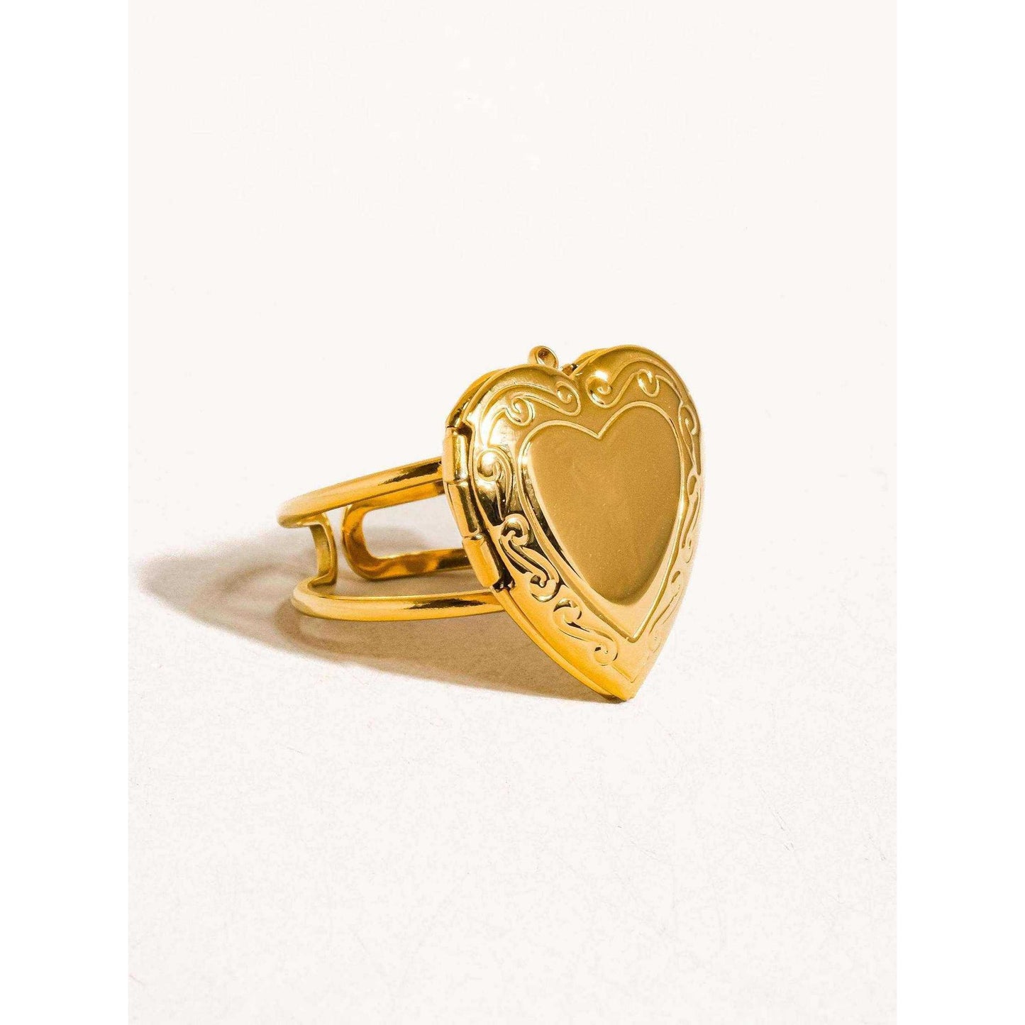 
                  
                    Sefina 18K Non - Tarnish Locket Heart Ring: Yellow Gold - Curated Home Decor
                  
                
