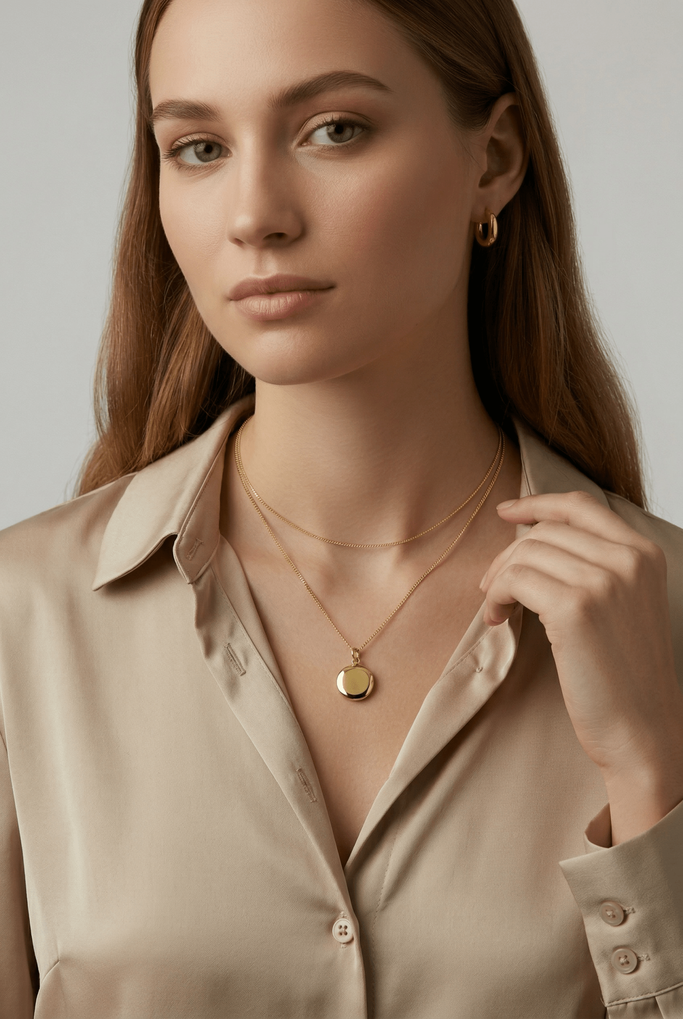 
                  
                    18k Gold Filled Round Locket Necklace - Curated Home Decor
                  
                