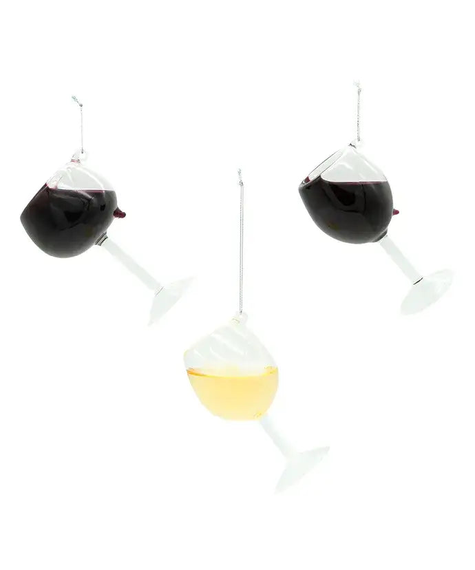 4"GLASS WINE GLASS ORNAMENT - Curated Home Decor