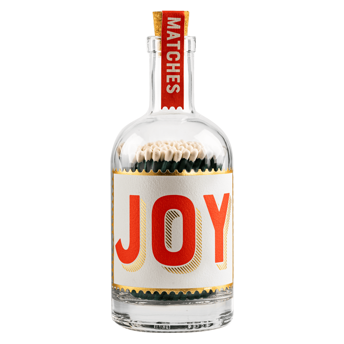 Joy | Glass Bottle - Safety Matches 🎄 - Curated Home Decor
