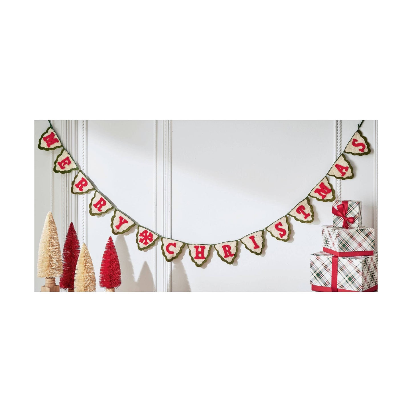 Merry Christmas Wool Felt Garland - Curated Home Decor