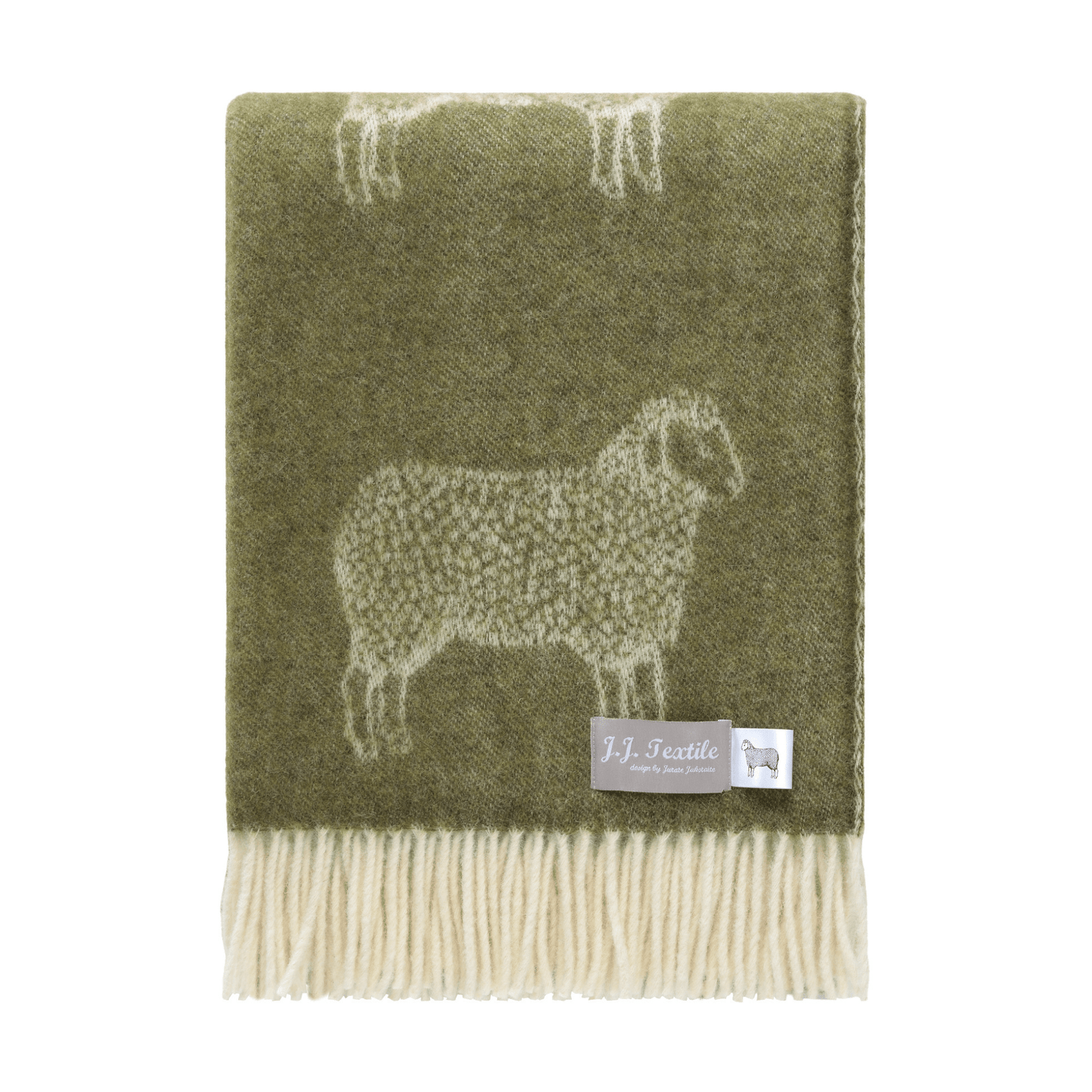 
                  
                    Moss Green Sheep Pure Wool Throw - Curated Home Decor
                  
                