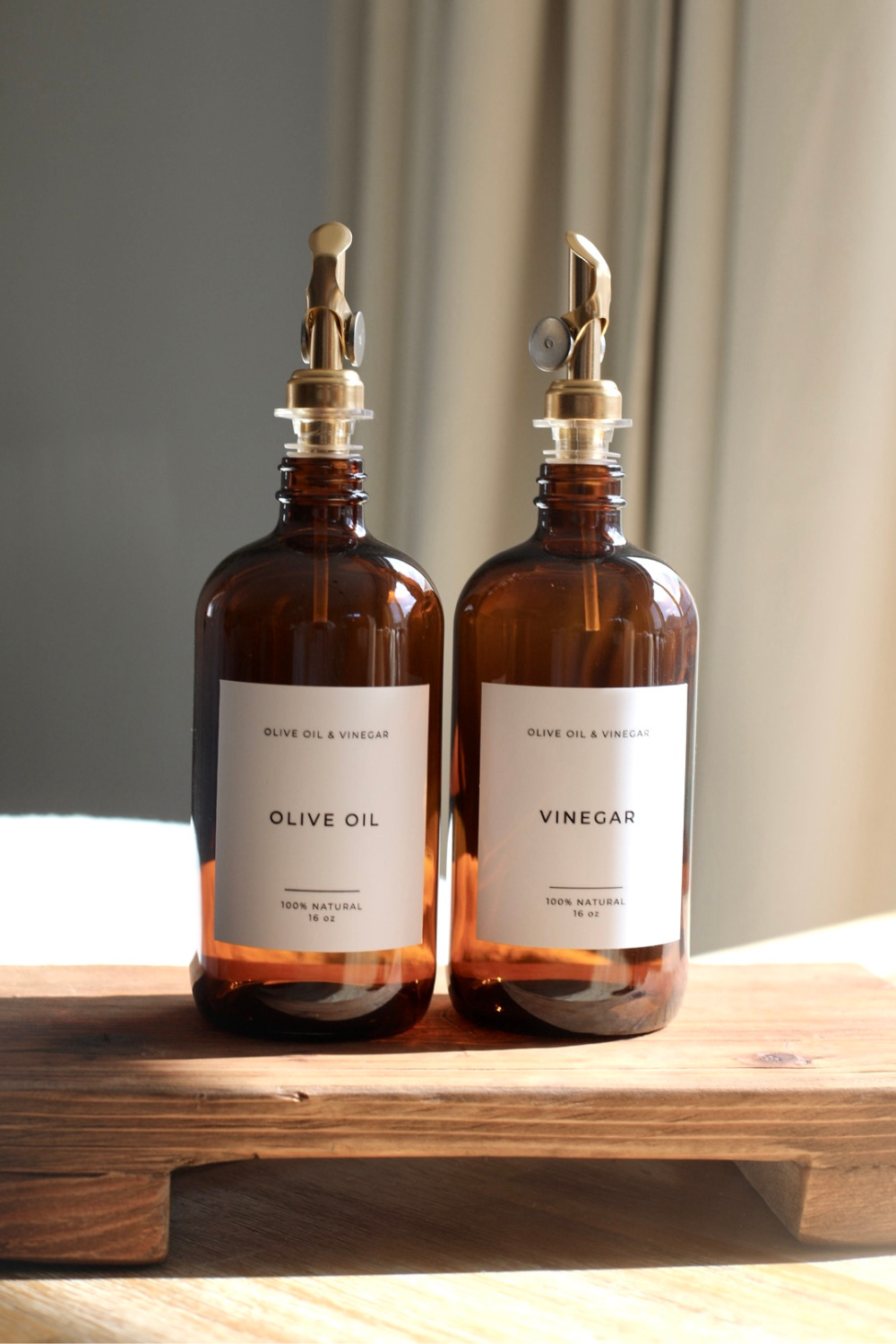 Amber Olive Oil Refillable Glass Dispenser Bottle - Curated Home Decor