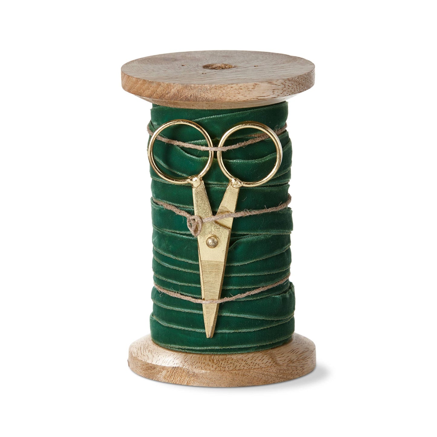 SALE Velvet Ribbon With Scissor Spool 5yd - Emerald - Curated Home Decor