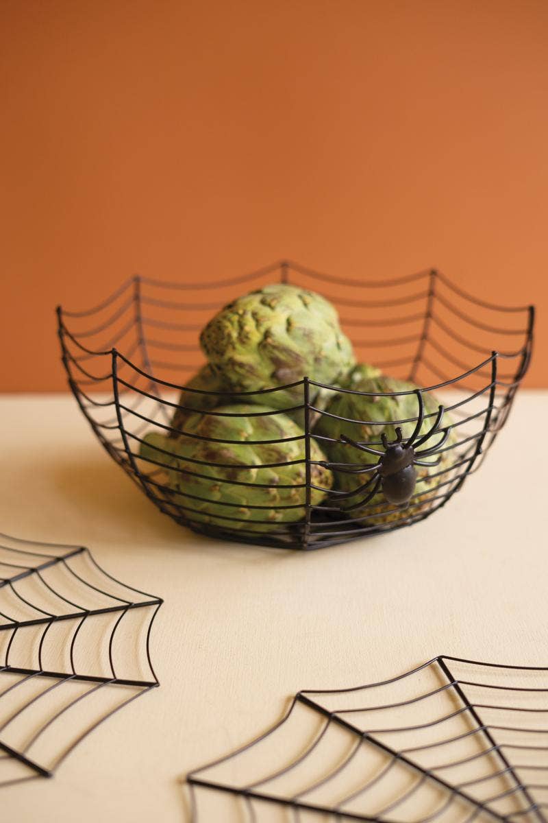 
                  
                    Black Wire Halloween Bowl with Spider - Curated Home Decor
                  
                