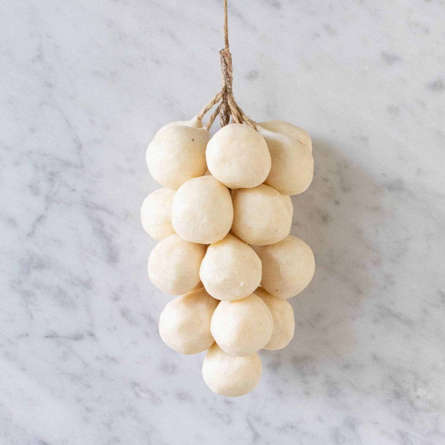 White handcrafted grape soap made from 100% olive oil, hanging cluster design