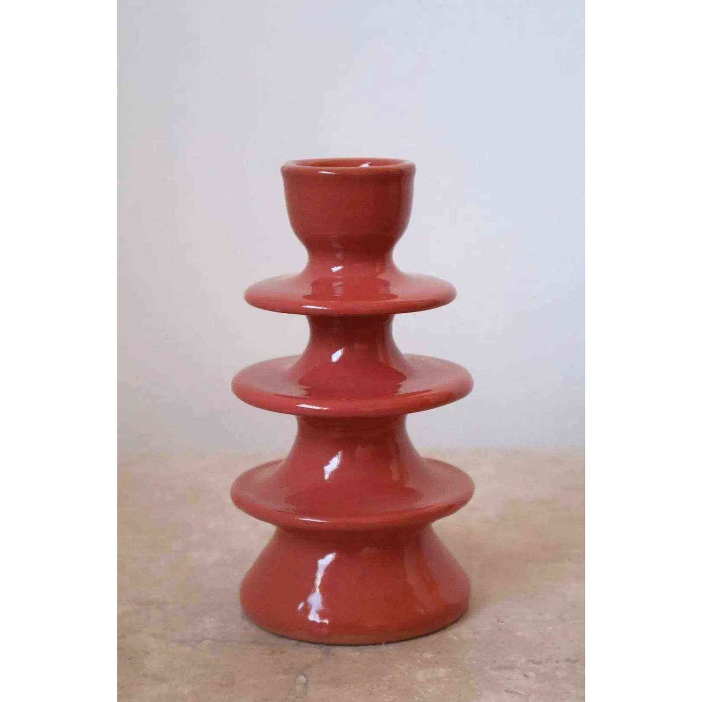 
                  
                    Handmade Dark Pink Colored Ceramic Candle Holders - Curated Home Decor
                  
                