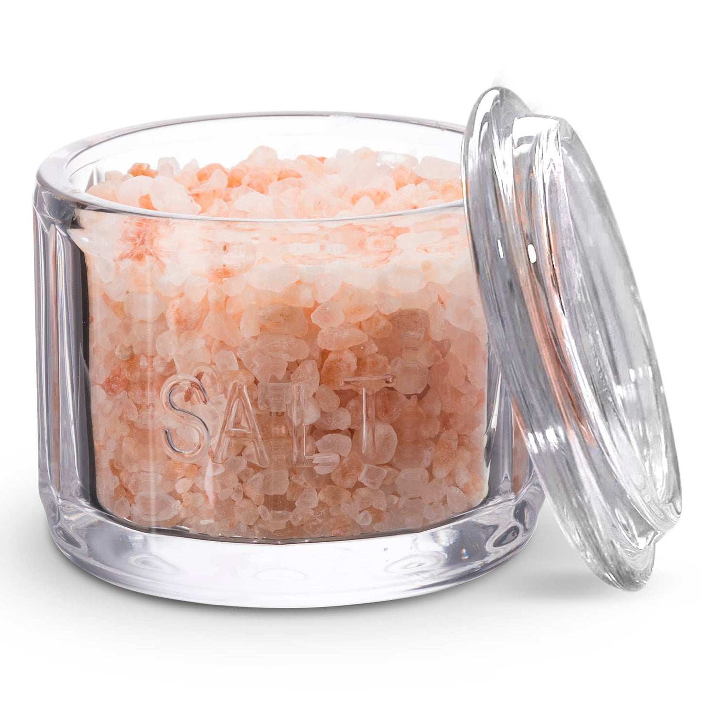 Kook Embossed Salt Cellar & Lid, Pressed Glass, 10 oz - Curated Home Decor