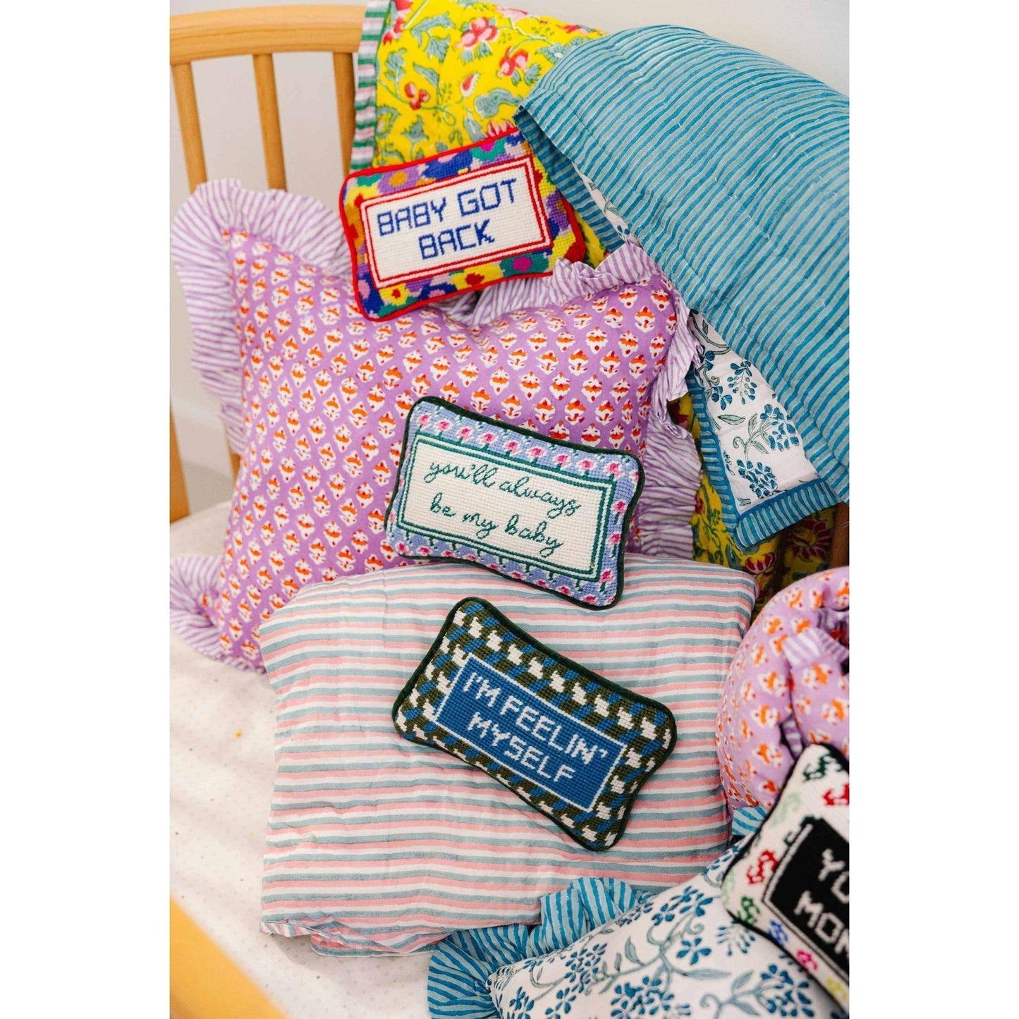
                  
                    Be My Baby Mini Needlepoint Pillow - Curated Home Decor
                  
                