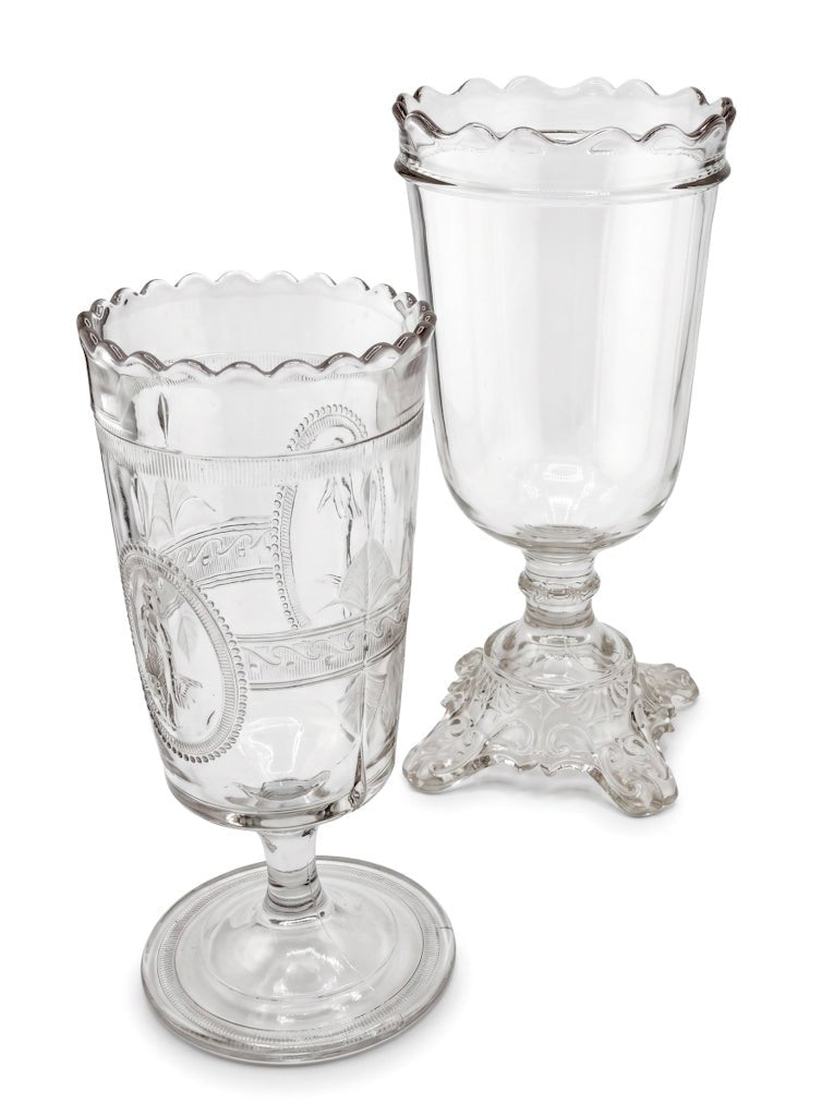 Antique Pressed Glass Trumpet Vases – Sold Individually - Curated Home Decor
