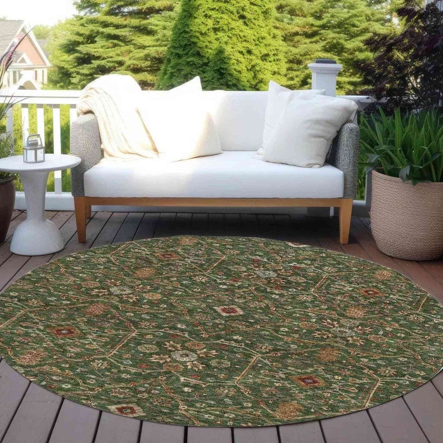 
                  
                    Emerald Medallion Washable Indoor - Outdoor Rug - Curated Home Decor
                  
                