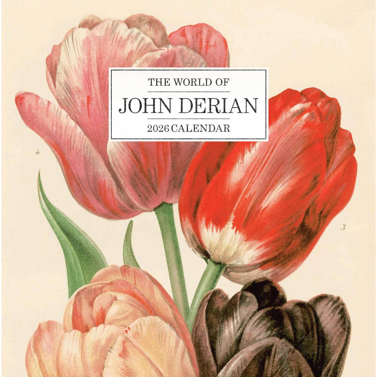 World of John Derian 2026 wall calendar featuring artistic floral design and elegant layout