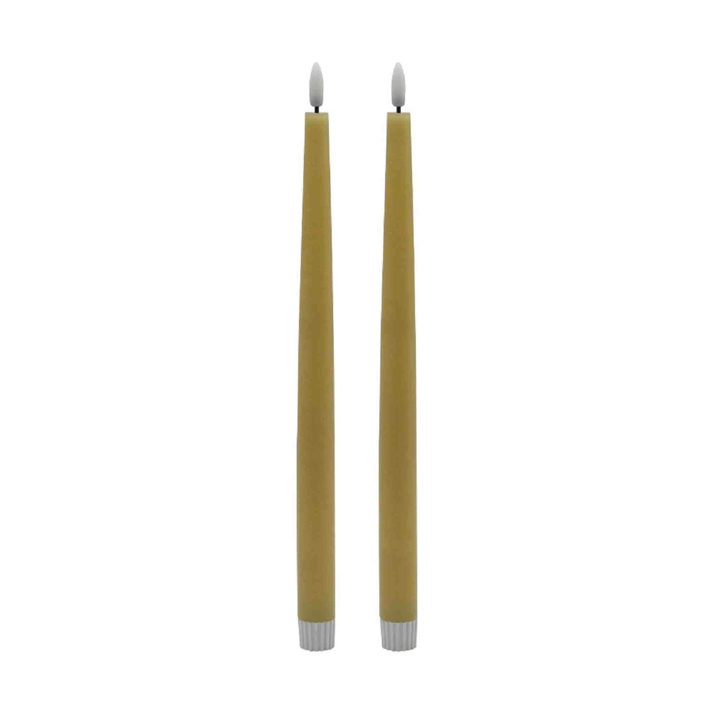 
                  
                    Champagne Flameless Taper Candles – Set of 2 with 3D Flickering Flame - Curated Home Decor
                  
                