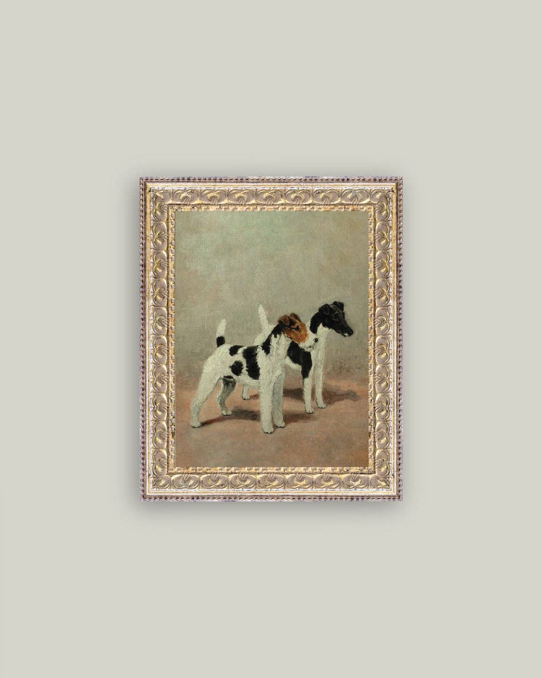 Two Fox Terriers Framed Antique Art: 8x10 - Curated Home Decor