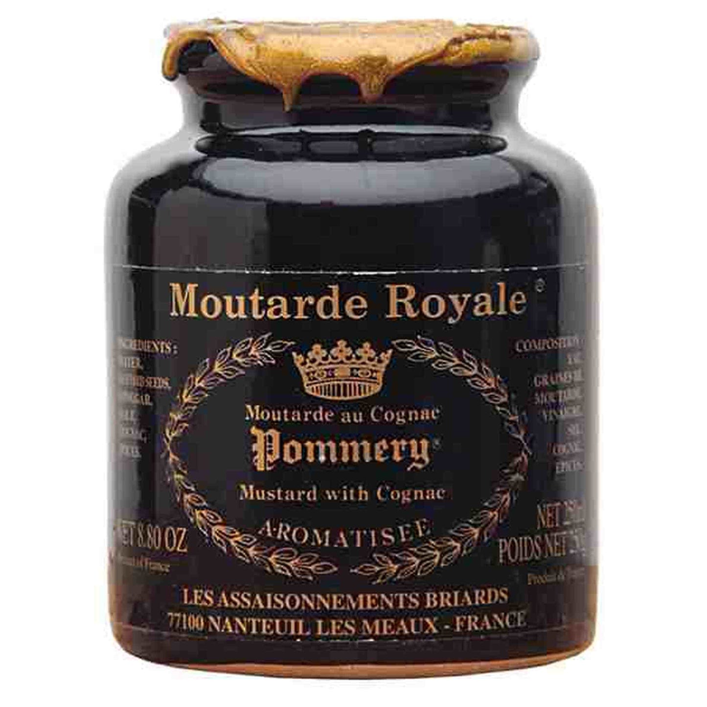 Pommery Cognac Mustard in 8.8oz stone jar with rich smooth flavor