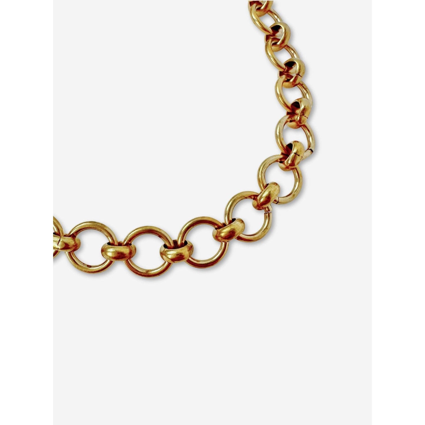Blank raw brass circle link bracelet chain with lobster clasp for 7-inch wrist