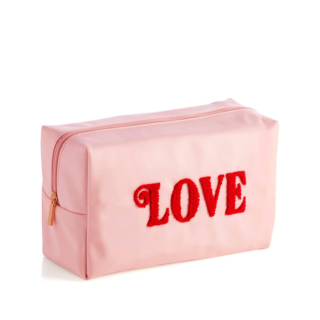 "LOVE" COSMETIC POUCH, BLUSH