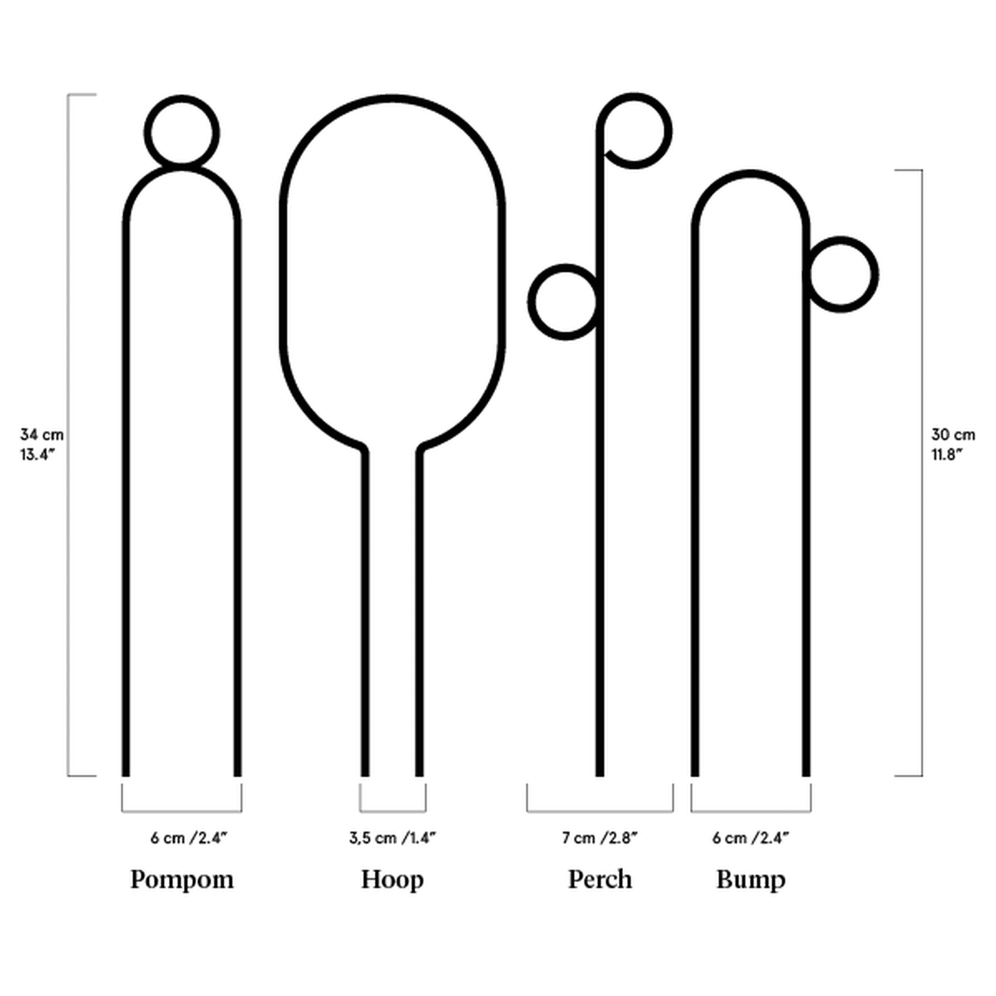 
                  
                    Set of 4 Mini Plant Stakes: Black - Curated Home Decor
                  
                