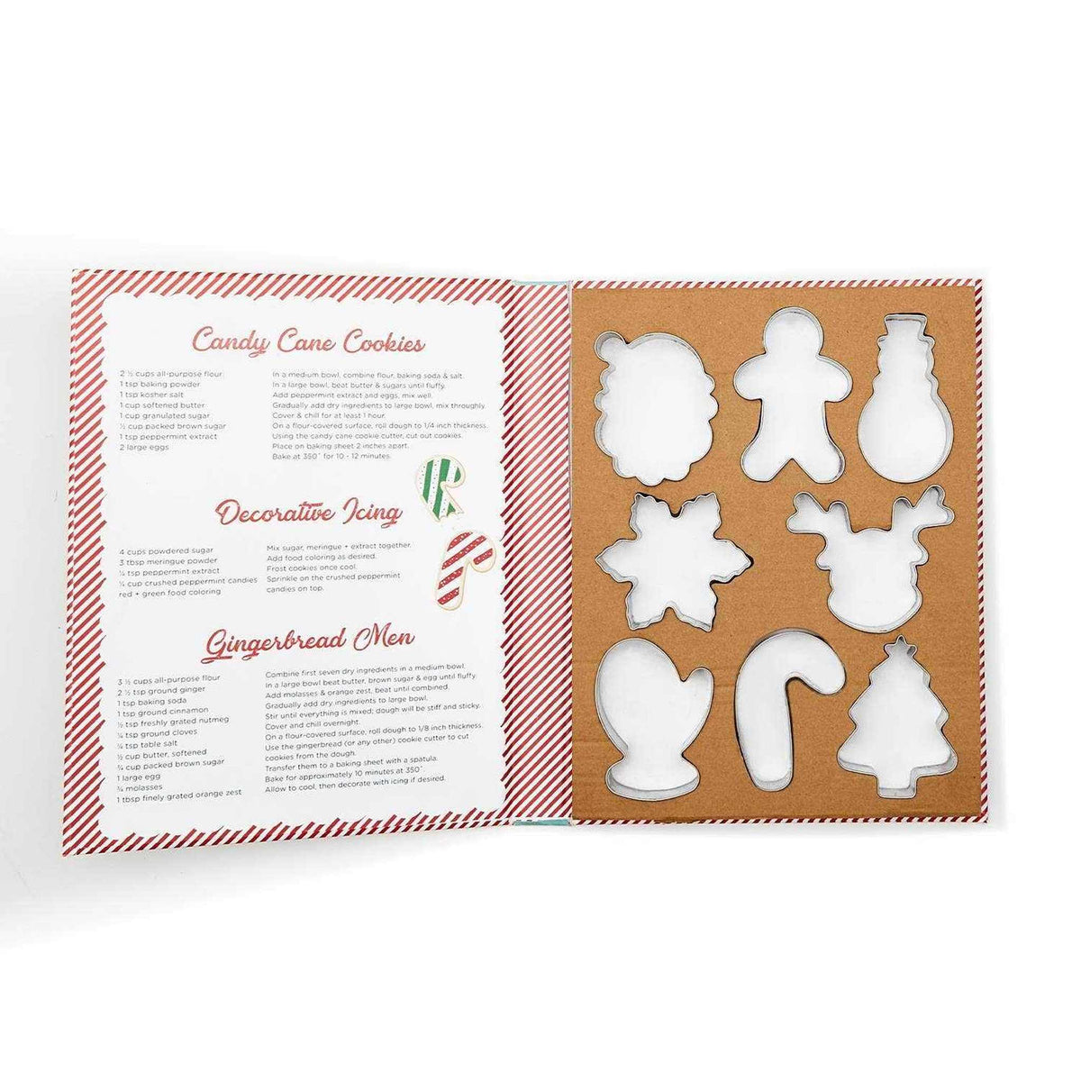 
                  
                    Christmas baking set with 8 stainless steel holiday cookie cutters and recipe storage box
                  
                