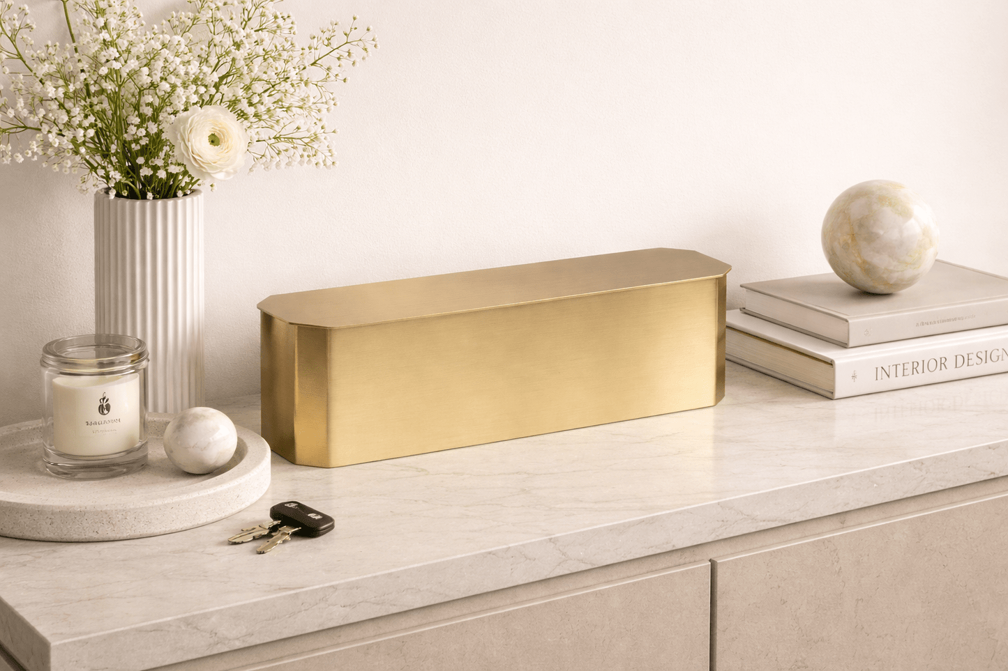 
                  
                    Modern Gold Iron Storage Box | Decorative Organizer with Lid - Curated Home Decor
                  
                
