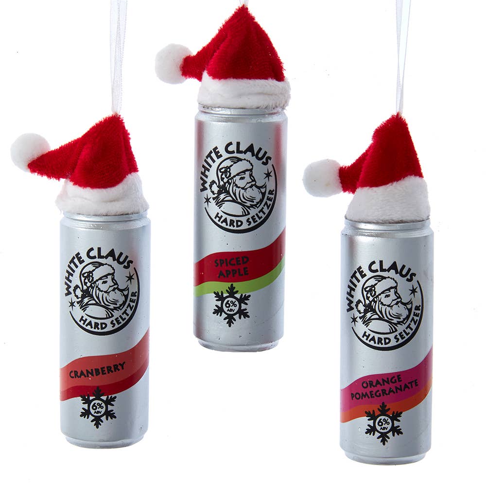 WHITE CLAUS SELTZER ORNAMENT - Curated Home Decor