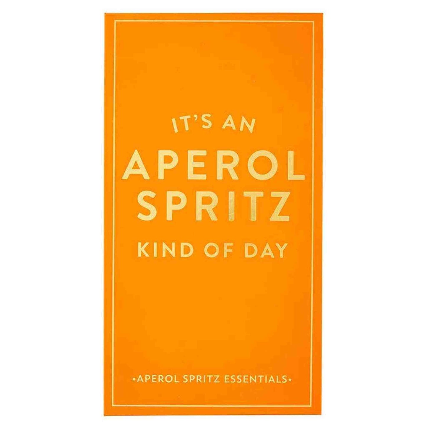 Barware Book Box Aperol Spritz cocktail kit with gold tools and recipe guide in magnetic book box