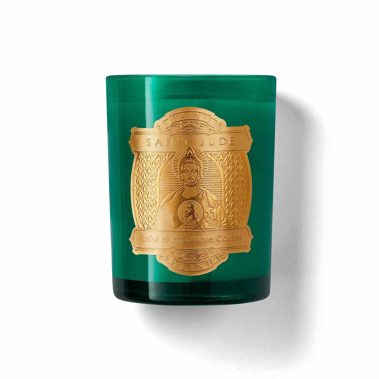 Saint Jude special edition prayer candle with rose, pepper, vanilla, and sandalwood scents