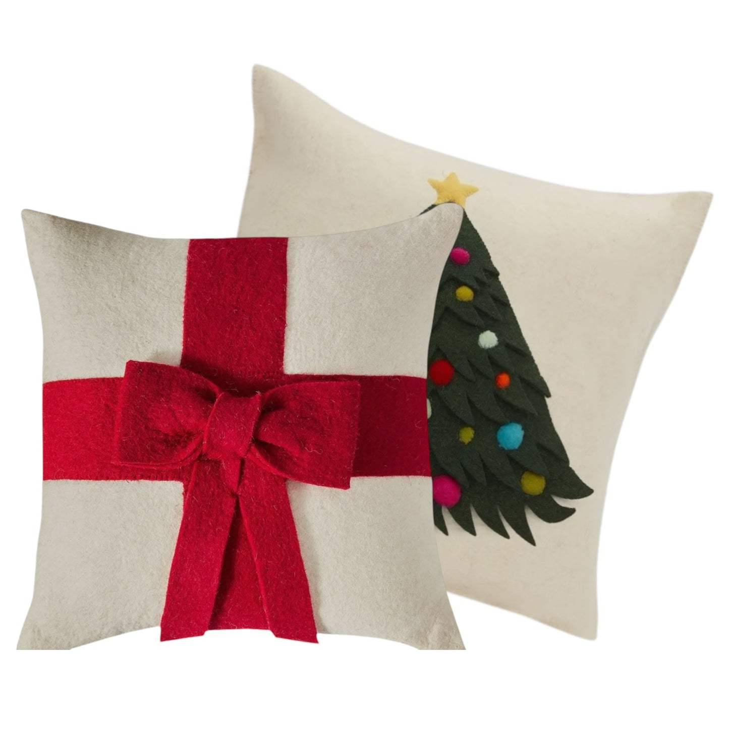 Holiday Felt Decorative Pillow 20” Cover Only - Curated Home Decor