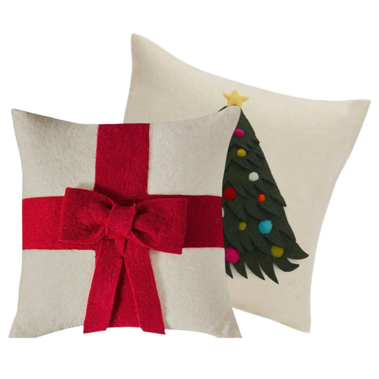 Holiday Felt Decorative Pillow 20” Cover Only - Curated Home Decor