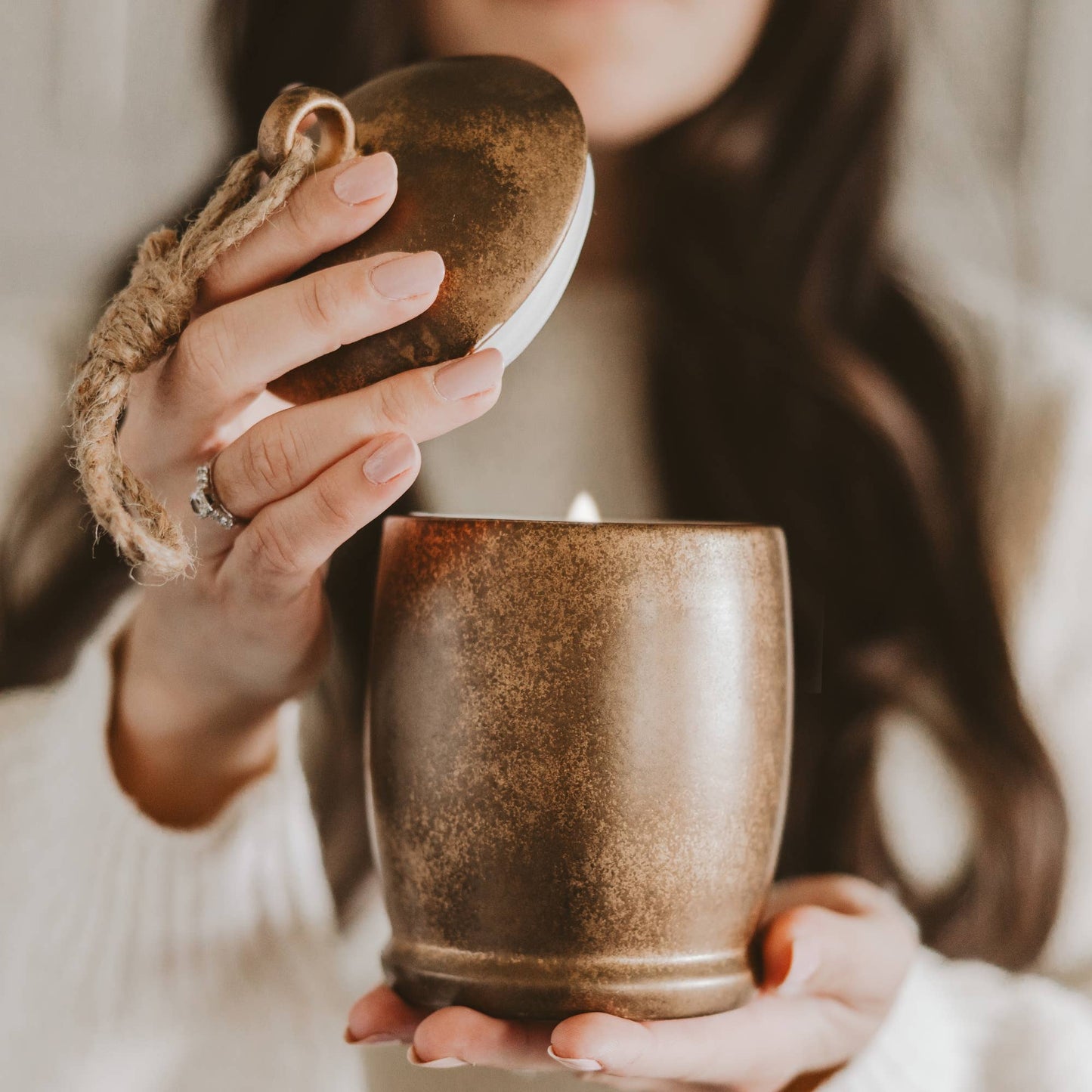 
                  
                    Holiday Soy Candle – 13.5 oz Antique Gold Bell Jar - Curated Home Decor
                  
                