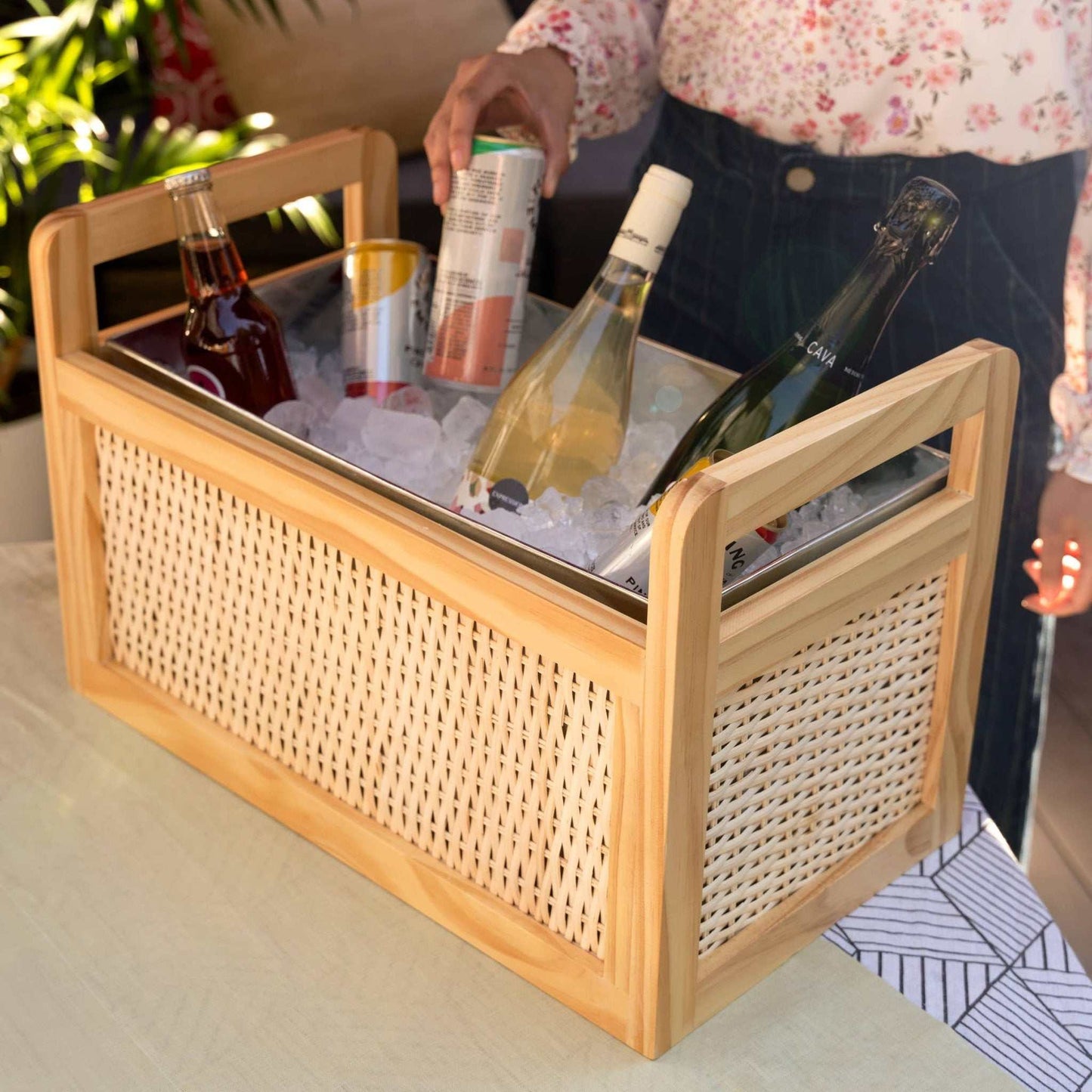 
                  
                    Rattan and Wood Beverage Tub - Curated Home Decor
                  
                