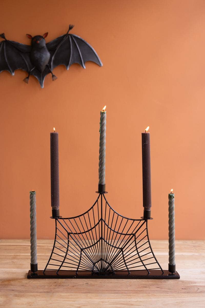 
                  
                    Wire Halloween Spider Web Candelabra - Curated Home Decor
                  
                