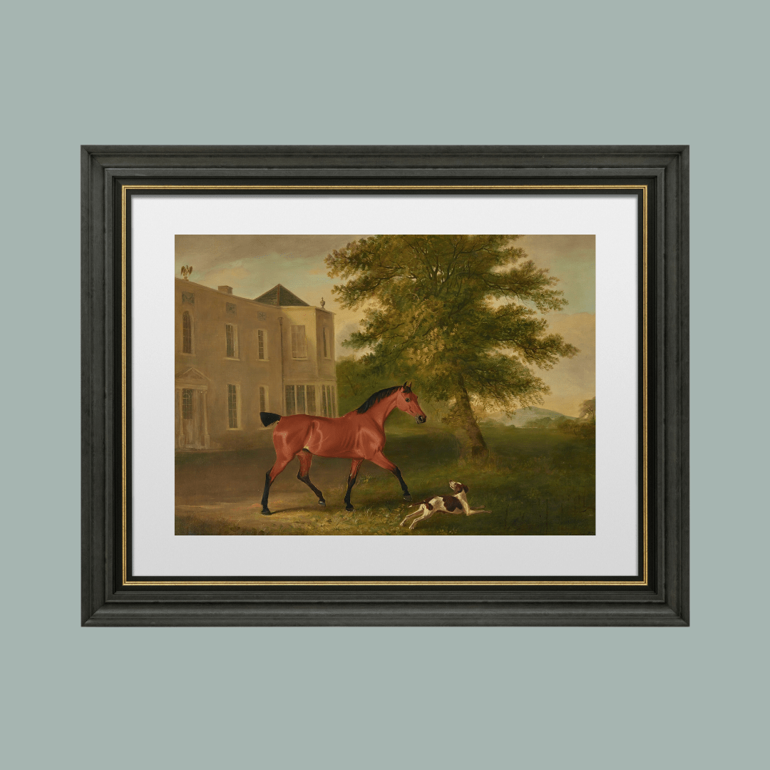 
                  
                    A Chestnut Horse and a Hound Antique Art Print - Curated Home Decor
                  
                